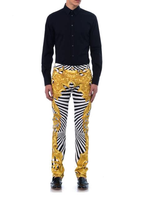 versace barocco zebra print pants|Versace pants.